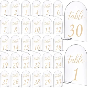 Wholesale Modern 10X15cm Clear Acrylic Wedding Table Number Holders Arch Place Sign Table Centerpieces Place Cards for Parties