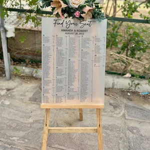 JAYI Custom Frosted Acrylic Wedding Seating Chart Sign