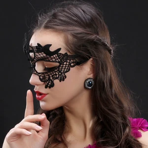 Custom Party Decoration Unisex Music Theme Sexy Masquerade Carnival Halloween Beauty Black Lace Cosplay Eye Mask Face Cover 12+y
