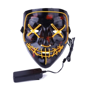 Halloween ghost Slit mouth light up glowing EL wire Cute mask Fashion Cosplay mask Costume mask for party By 3V Steady On Driver