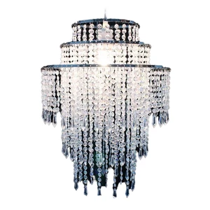 Ceiling Silver Metal Acrylic Beads Hanging High Ceiling Chandelier Led Light Wedding Party Event Hall Decoration