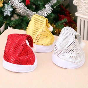 High Quality Sequin Decorative Santa Hat for Festive Christmas Decorations for Party Shows