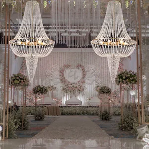 Model 927-6/E Beaded Chandelier Luxury Decoration Hotel Wedding Crystal Chandelier Led Pendant Light