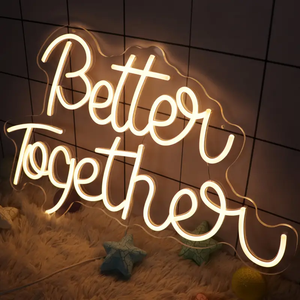 Neon LED Sign for Advertising Wedding Companies Car Decoration-Custom Transparent Acrylic USB Powered Wall Mount Lighting