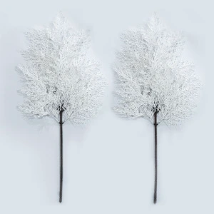 Wholesale Factory Christmas Wreath Decoration Accessories Handmade Artificial Pine Branch White