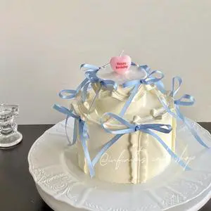 Hot Selling Ballet Style Fabric Bow Cake Decoration for Mother's Day Valentine's Day Baking Ornaments