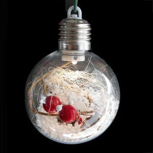 Christmas Decorations Plastic Small Transparent Luminous Colored Ball Gifts for Christmas Tree Dressing Hanging Ornaments Scene