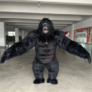 High Quality 2m 2.6m King Kong Monkey Fur Gorilla Inflatable Mascot Costume Suit For Adults For Party Carnival