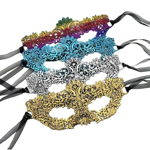 Women's Black Lace UV Printed 1 Color Masquerade Mask for Masquerade Ball and Halloween Party