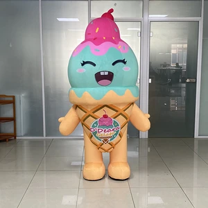 Funny Events Customized Inflatable Ice Cream Costume Interactive Advertising Inflatable Dessert Mascot Costume