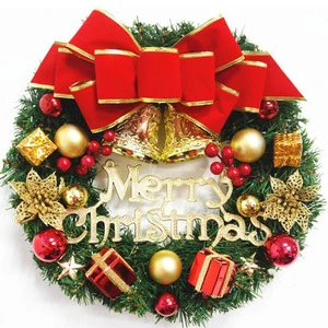 Luxurious PVC Artificial Flowers Garland Wreath Decor Elegant Indoor/Outdoor Christmas Hanging Ornament for Xmas