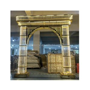 High Quality Metal Square Arch Wedding Entrance Gate Gold Tunnel Arch Wedding for Event
