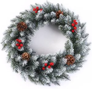 New Creative 30cm/11.8in Christmas Wreath Holiday Hanging Wreath Artificial Xmas Wreath for Front Door