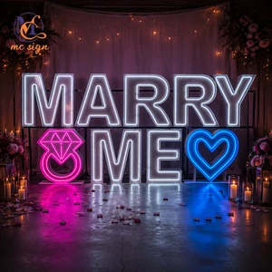 Customized Marquee Letters 3ft 4ft Light up Letters MARRY ME for Party Rental Wedding Decoration Business Signage