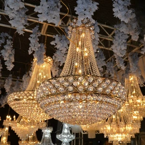 Clear Acrylic Crystal Chandelier Wedding Decoration Party Hall Layout Atmosphere Hanging Pendant Ceiling Lights