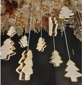 Wedding Festival Christmas Tree Golden Chandelier Decoration AC Battery LED 12W Iron Wedding Lights for Stage Hotel Ceiling