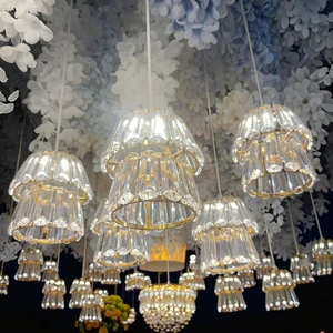 2025 New Wedding Props Acrylic Luminous Osmanthus Hanging String Wedding Hall Hotel Banquet Ceiling Decorative Lights.