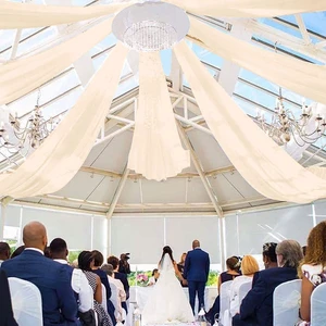 Rectangular Wedding Chiffon Ceiling Drape Integrated Ceiling Lights Party Decorations Supplies for Events Includes Processing