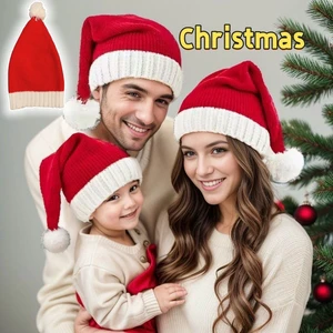 Cap Knitted Hat Red Christmas Knitted Hat Santa Claus Beanie Adults & Kids-Warm Holiday Casual Hat Christmas Clothing Party AY02