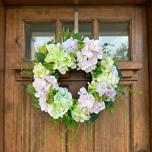 Artificial Flower Wreath Spring Summer Floral Wreath for Front Door Colorful Flower Garland for Wall Window Farmhouse Decor