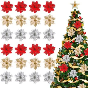 Classic Decorative Flowers Cute Christmas Flowers PE Christmas Artificial Flowers For Home Hotel Decoration