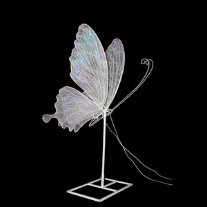 Metallic Hanging Decoration Props Creative Wedding Butterfly Ceiling Lamp for Party Floor Lamp
