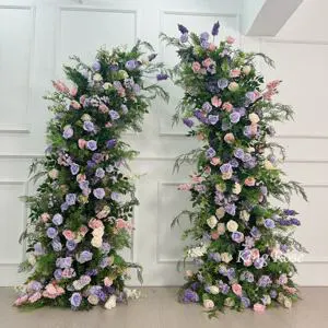 Horn-shaped Flower Arch Backdrop Flower Ball Centerpiece Runner Wedding Decoration Artificial Flower Arch