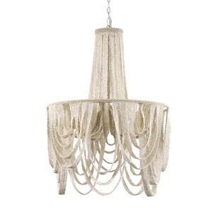 Coastal Bohemian Cream Coco Beads American Country Chandelier For Decorate Home Hotels Restaurant Pendant Lights