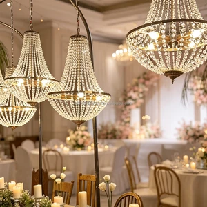 Luxury Party Events Hotel Ceiling Pendant Lights Wedding Hall Decorations Crystal Chandeliers for Wedding Decor