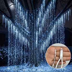 Waterproof IP65 Outdoor 100m 200m LED Net 3D Motif Tree Rope Curtain Icicle String Light Multicolor Christmas New Year