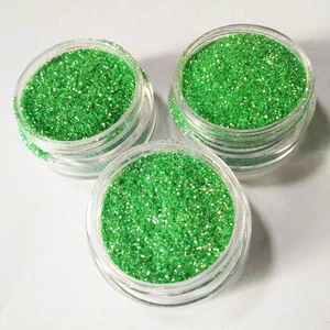 Wholesale High Sparkling Iridescent Glitter Green PET Hex 1/128 Product FC333