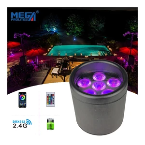 IP65 Waterproof 6x15W RGBWA+UV 6in1 Battery Wireless LED Projection Lights DMX WiFi For Wedding Stage Party