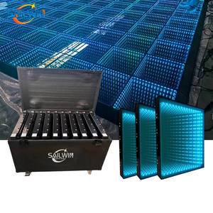 Wedding Portable 3D Abyss LED Interactive Dance Floor Light Infinity Mirror Wired LED Dance Floor