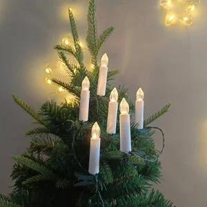 Wholesale Wedding Home Party 20LED White Clip Candle String Light for Christmas Decoration and Holiday Party