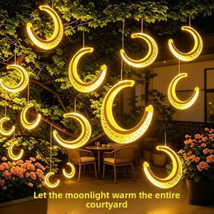 LED Crescent-Shaped Five-Pointed Star Rainproof IP65 Acrylic 12V Outdoor Hanging Lights for Wedding Celebrations Decorations