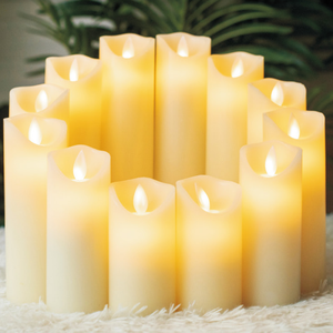Flickering Flameless LED Pillar Candles Real Wax Battery Operated With Remote Timer For Home Wedding Party Decor