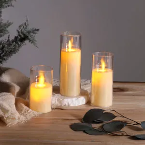 Mermei's Battery Operated Moving Flame Candle Cup LED Plastic Candle Home Decoration Candle Lamp