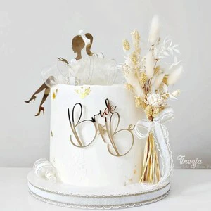 Bride to Be Cake Side Decoration Cake Toppers Wedding Valentine's Day Gold Acrylic Cake Topper