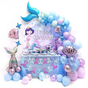 Wholesale LILIS Brand Sea Mermaid Theme Birthday Party Decoration Latex Balloon Garland Arch Kit Made China Ocean Themed Party