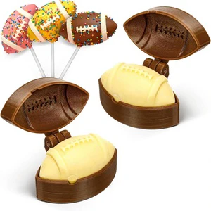 2-Piece Football-Shaped Cake Pop Mold with 100 Sticks Paper & PLA Material Sports Ball Theme Baking & Party Decorations