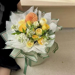 Purple OPP Waterproof Flower Wrapping Paper with Double-Sided PVC Coating Korean Hot Stamping 57x57cm Protection Effect