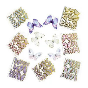 2023 Cake Decoration Supplies Happy Birthday Gifts Decoration Paper Butterfly Wedding Cake Toppers