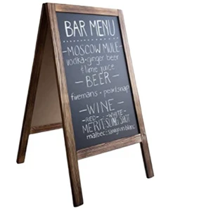 Black Wood Large A-Frame Erasable Chalkboard Signage/Restaurant Menu Board/Decorative Wedding Sign