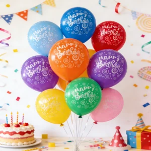 In Stock 2026 Party Balloons House Decoration Eight Colors Happy Birthday Latex Balloons with logo 10 Inch for Parties Kid Adult