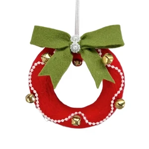 Custom Handmade Eco-Friendly Felt Wreath Christmas Flannel Flocked Floral Holiday Party Decorations Factory for Doors Windows