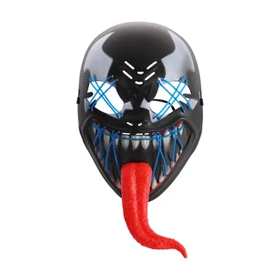 Party Maskss Face Adult Halloween Dreadfully Long Tongue for Halloween Led Mask Party Decorate
