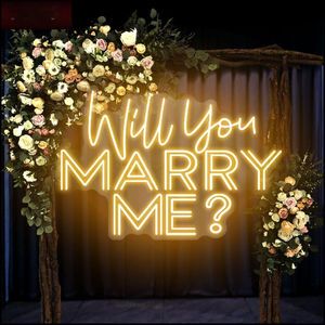 Custom LED Neon Sign Will You Marry Me Neon Sign Wedding Proposal And Party Decoration Personalized Gift Home Wall Art Bedroom