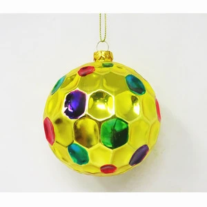 Factory Wholesale Elegant Christmas Decorations Irregular Multicolored square Ball Ornaments with Yellow Bottom