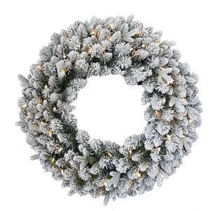 40cm PVC & PE Mixed Plush Flower Ring Wall-mounted Christmas Decoration Suitable for Shopping Malls
