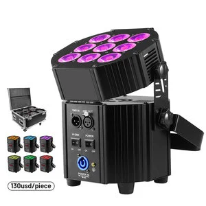 Charge 6in1 Battery Led Par Light Rgbwa+uv 6in1 9x10W Wireless Dmx Stage Wedding Party Dj Event Lighting